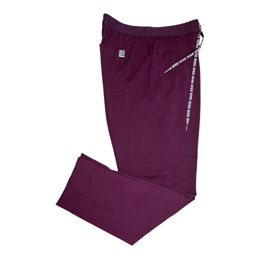 ROTH Women’s workwear collection drawstring cargo Scrub Wine Pants Size Medium